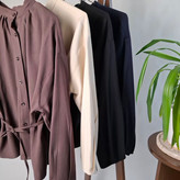 شومیز لایوسل بند دار فوقالعاده با کیفیت رنگای کلاسیک - Narm Collection