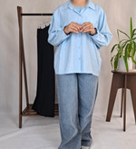 شومیز ویسکوز در درنگ های آبی صورتی سفید کرم مشکی سورمه ای - Narm Collection